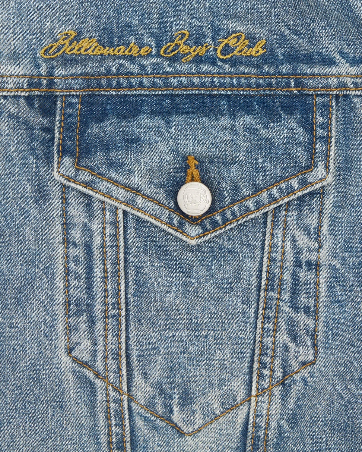 DUCK EMBROIDERED DENIM JACKET HEAVY WASH BLUE